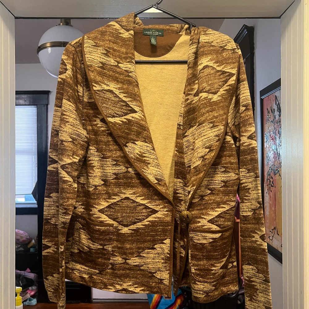 Lauren jeans Co. By Ralph Lauren women's L tan and brown western bojo jacket